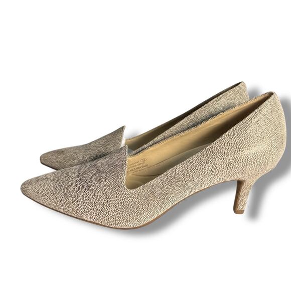 Aerosoles Macrame Women’s Neutral Bone Kitten Heel Textured Leather Pumps 9M - Picture 12 of 12